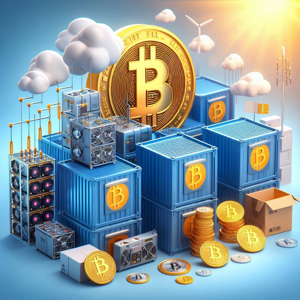 Bitcoin mining containers and boxes